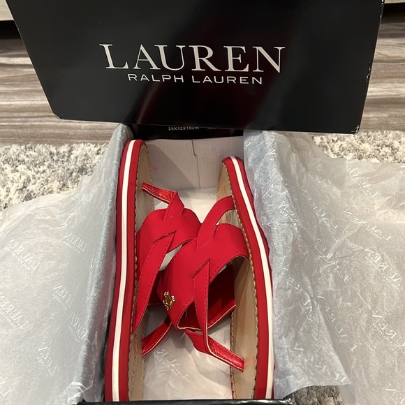 ♥️Like New! LAUREN RALPH LAUREN Rosalind Lauren Red Sandals in Size 6♥️ - Picture 7 of 12